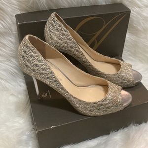 Enzo Angiolini Silver Gold Heels